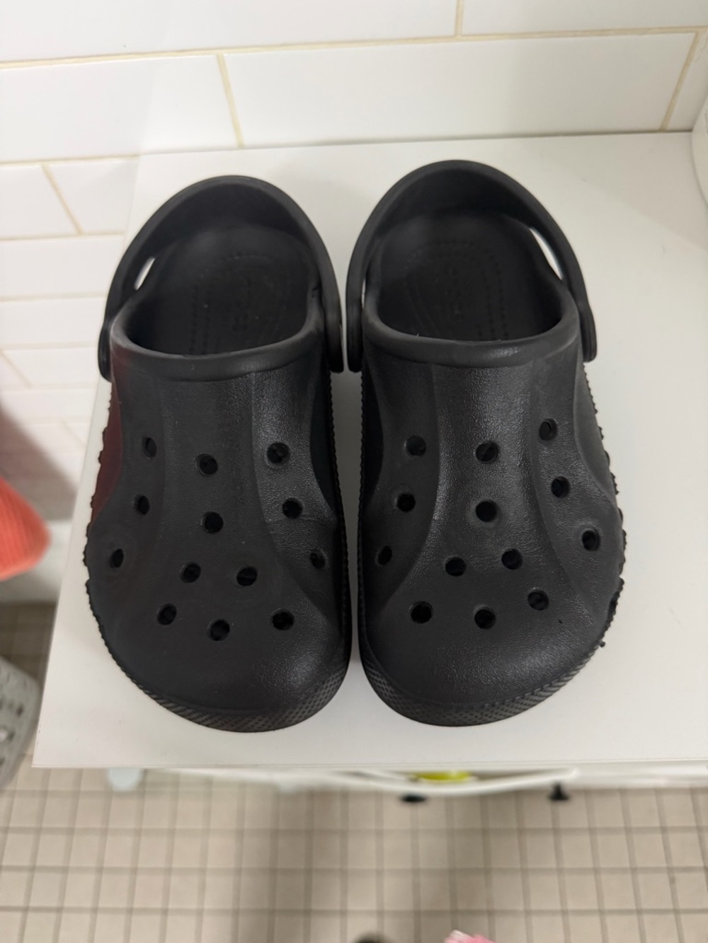 Kids Black Slip-On Croc Sandals - Picture 2 of 6